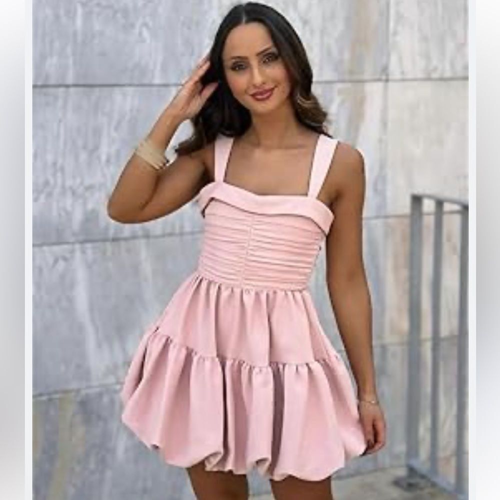 DRAPED BALLOON MINI DRESS
